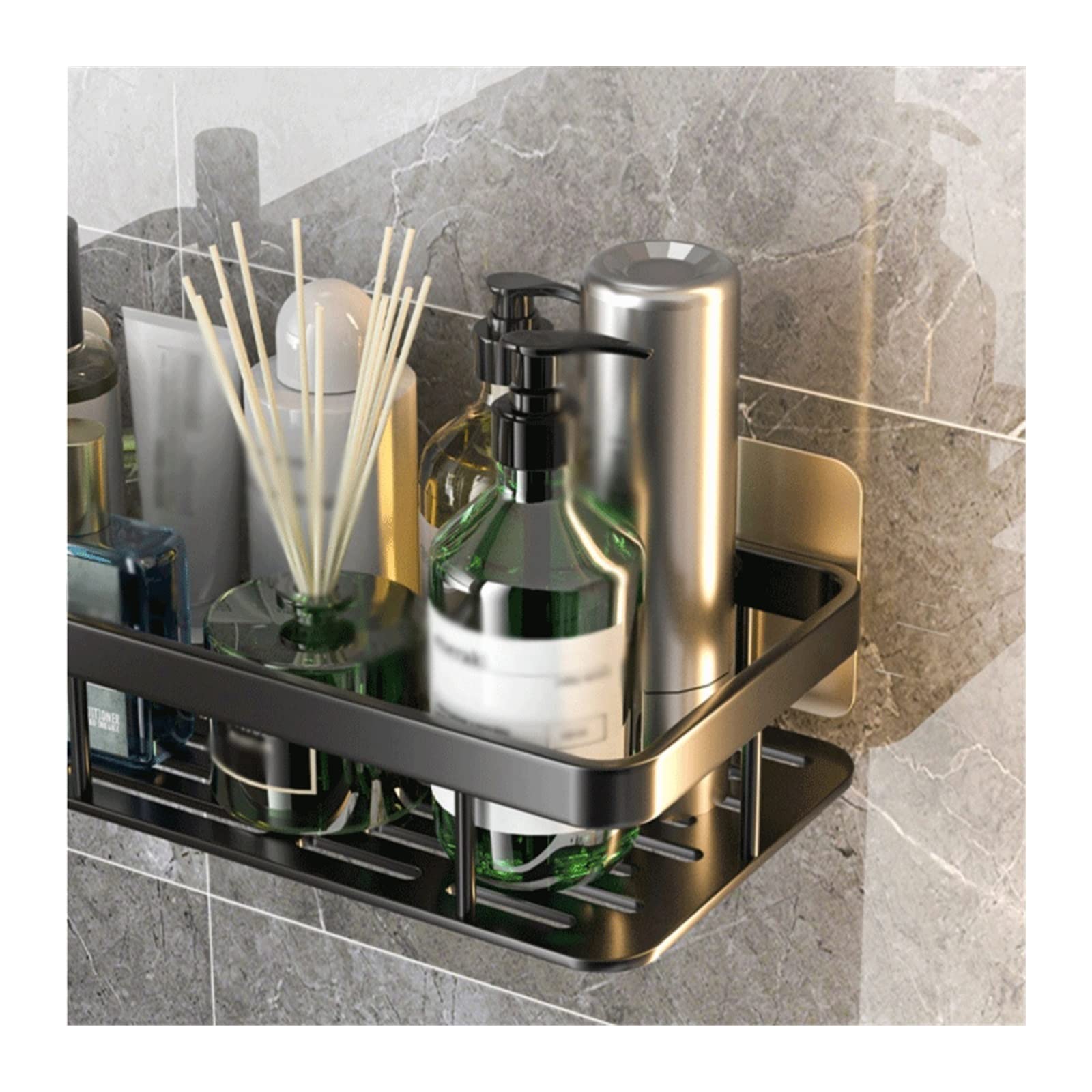 Ripiano per doccia Rack di stoccaggio Lavabo for WC semplice a doppio strato Organizer(Grijs)