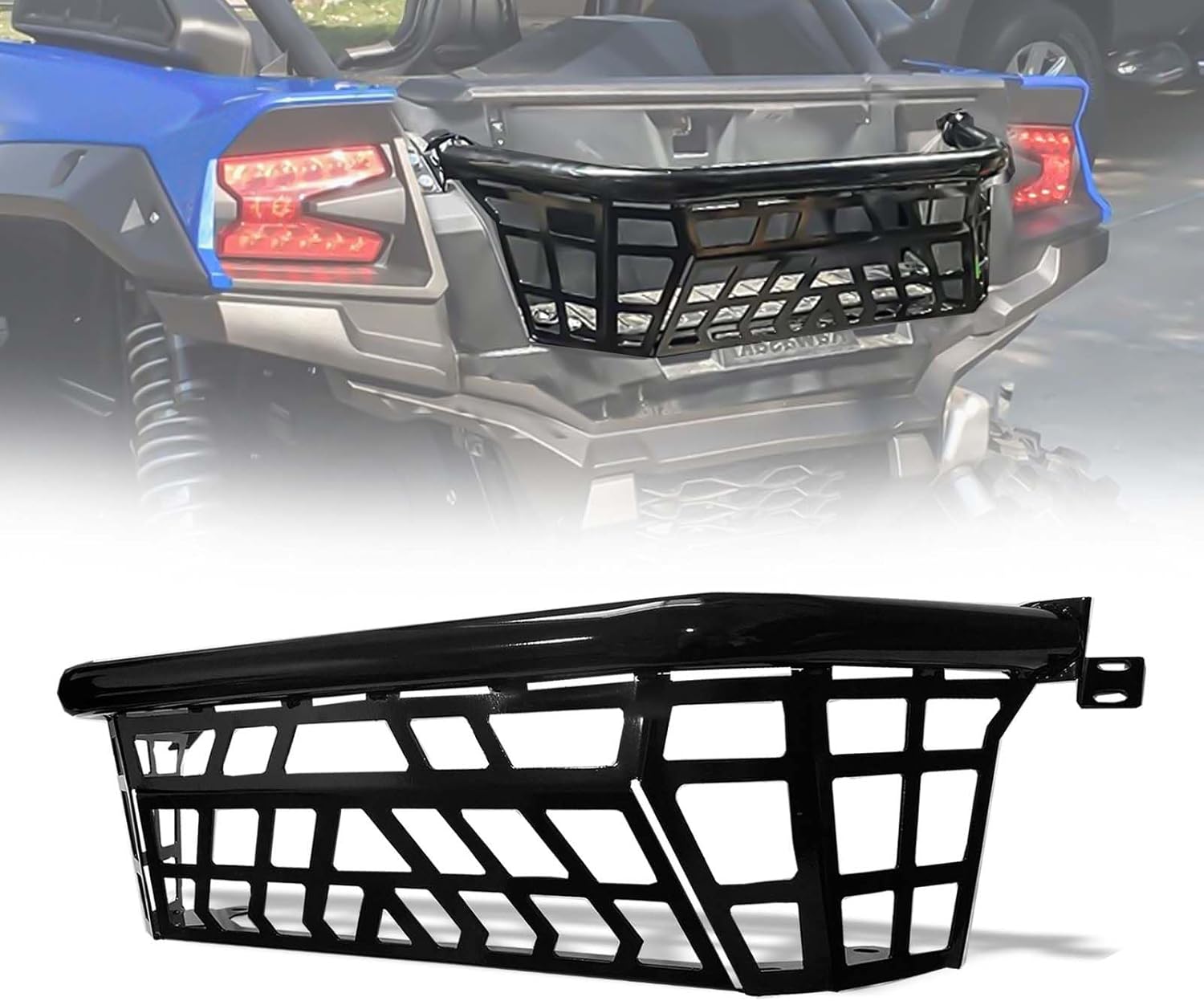 Cargo Barricade Tailgate Bed Compatible with 2020-2024 Kawasaki Teryx KRX 1000 Black Enclosure Rear Cargo Guard