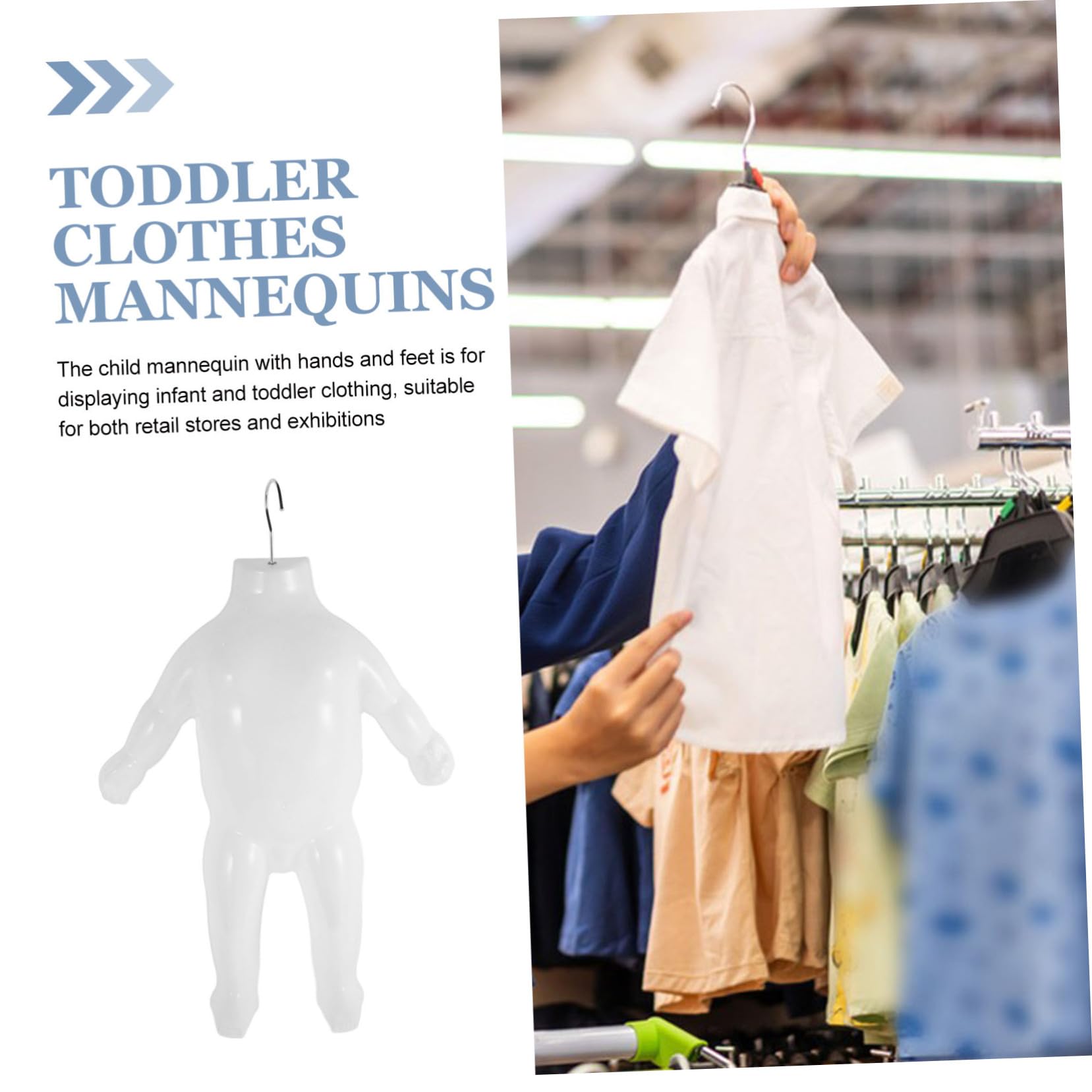 Cabilock Mannequin pour Garçon Fille Détachable avec Cintre Buste Suspendu Vêtements pour Garçons et Filles Support Portable pour Boutique et Vitrines