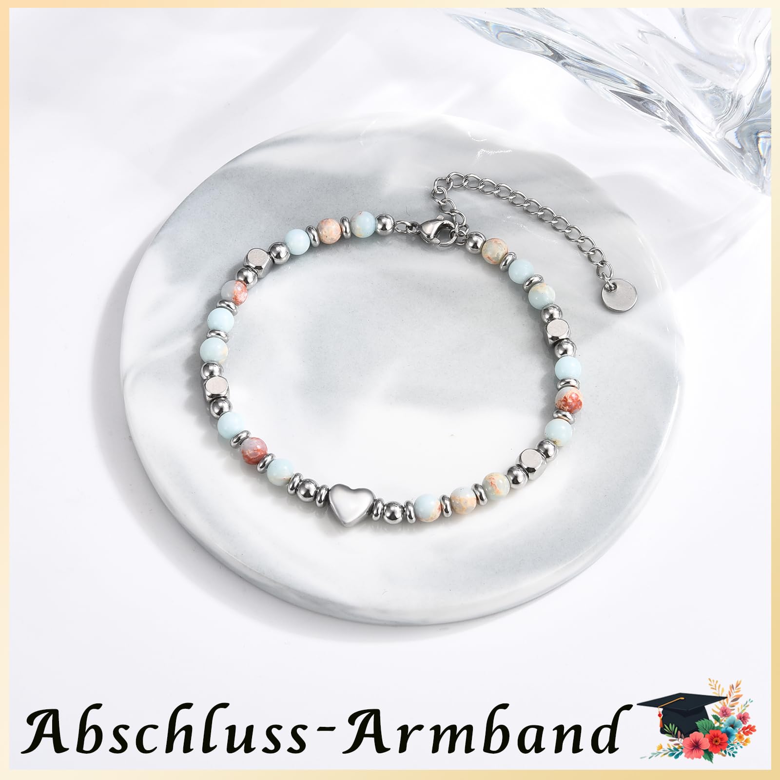 wynn's Abschluss Geschenk für Mädchen, Abschluss Armband Schulabschluss Geschenk für Mädchen Tochter Enkelin Nichte Schwester zum Abitur Bachelor Master mit Geschenkbox