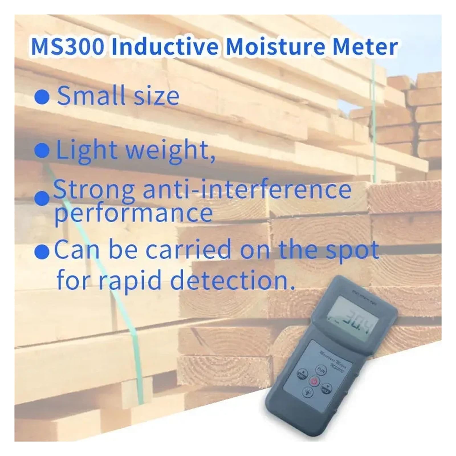 Misuratore di umidità for calcestruzzo digitale MS300 con display LCD 0-70%