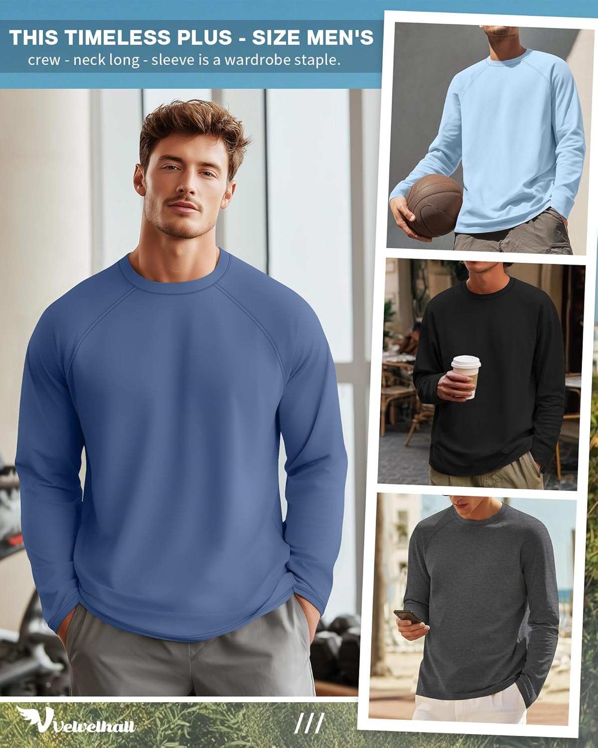 10 Pack Men Big and Tall Cotton Shirts Long Sleeve Tops - Image 5