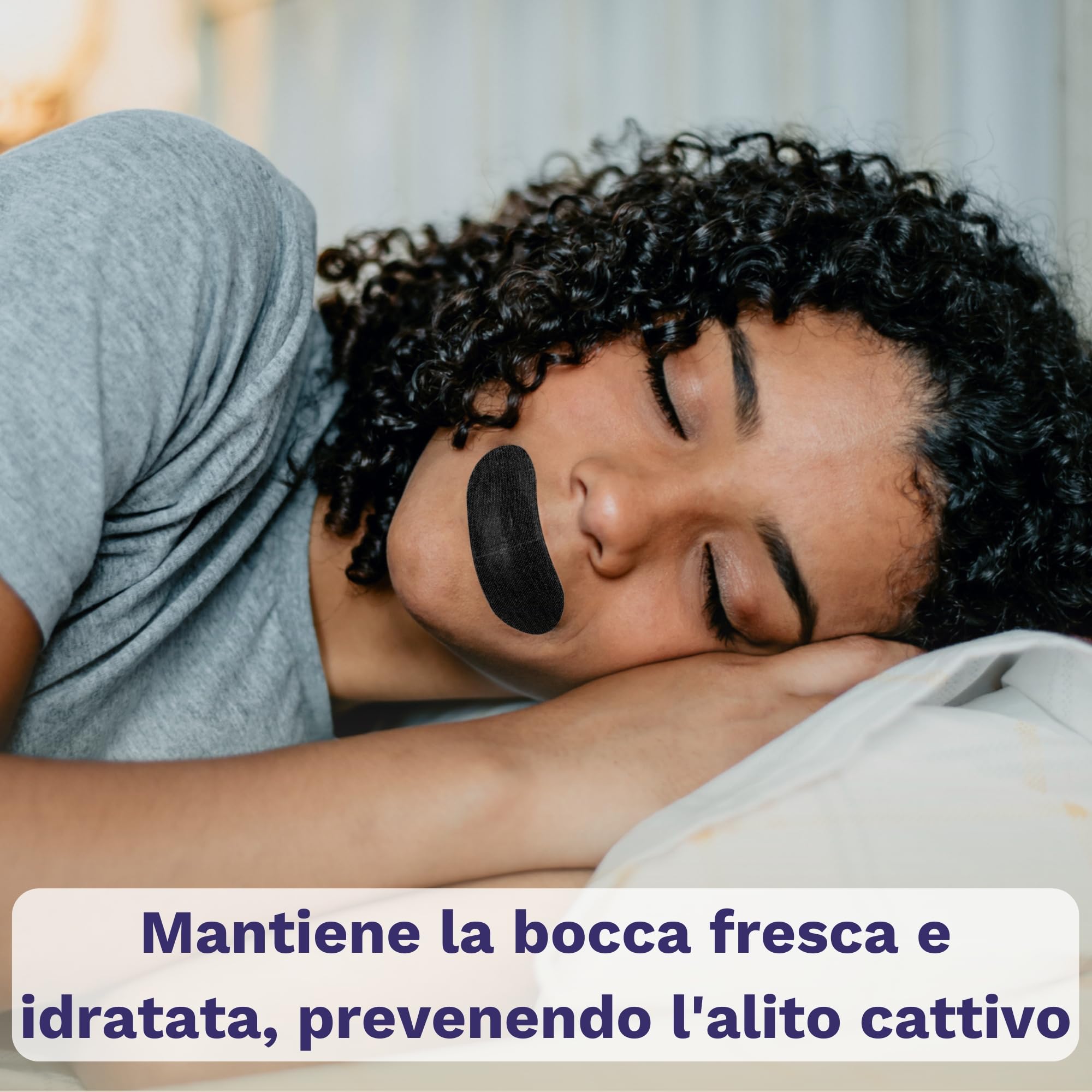 mouth tape for sleeping, Confezione da 60 nero, Testato clinicamente per la pelle anti russamento uomo, Antirussamento donna, Cerotti bocca per dormire, Mouth tape sleep