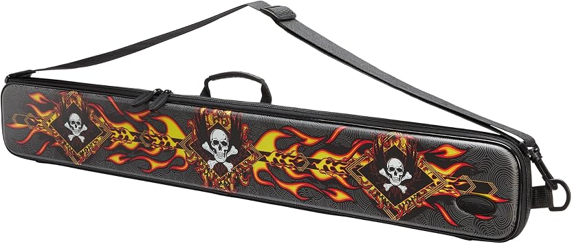 Casemaster Parallax Art Series Pool Cue Case, Holds 1 Butt and 1 Shaft, Foam-Padded Pool Stick Case, 600D Oxford Fabric, Shoulder Strap, Sinister