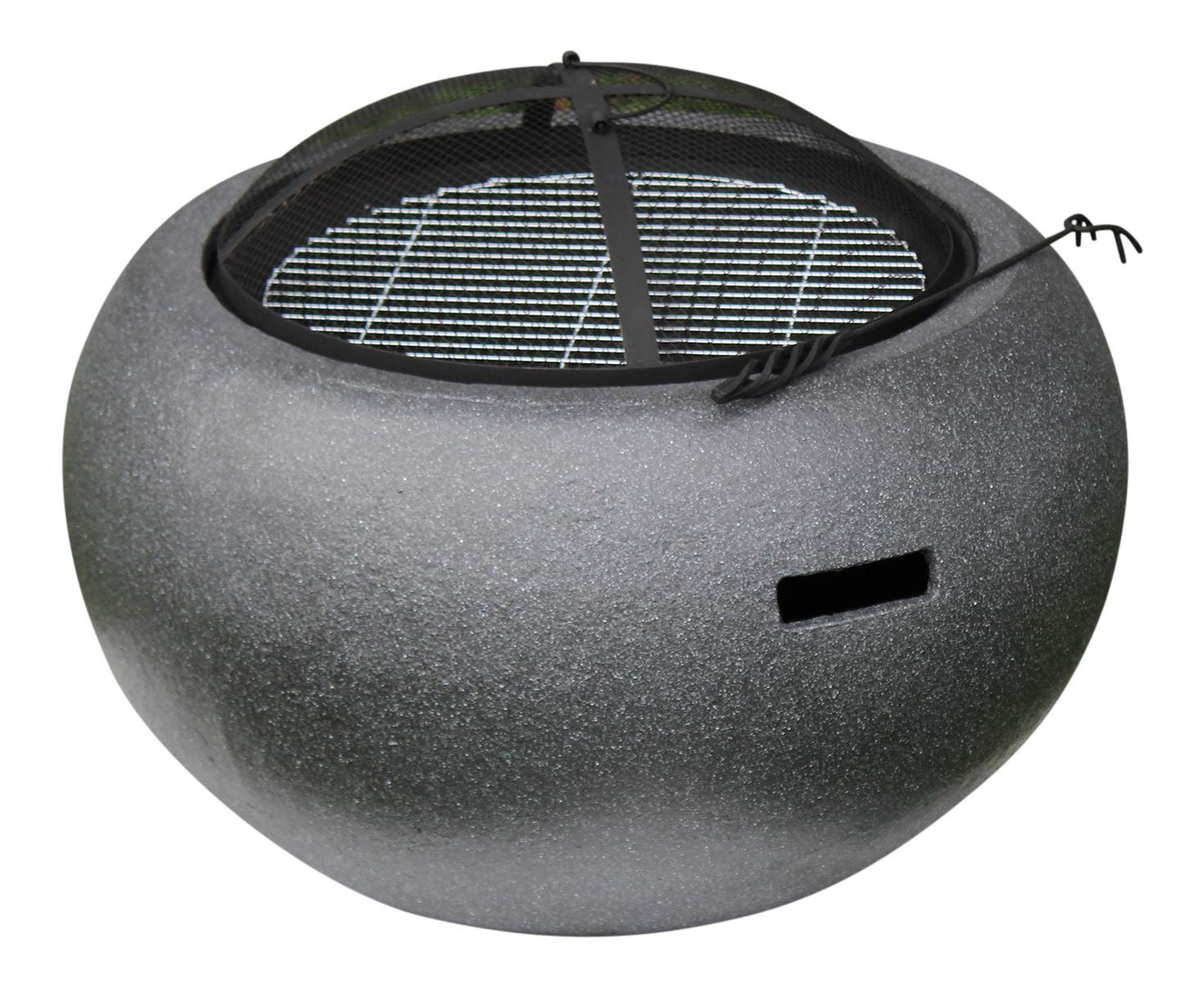 Rammento Outdoor Fire Pit Bowl & BBQ Grill Round Shaped Patio Fire
