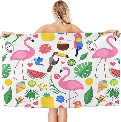 AFHYZY Toallas de playa de microfibra Flamingo para adultos, toalla de viaje sin arena, grande, de secado rápido, ligeras, toallas de baño de gran