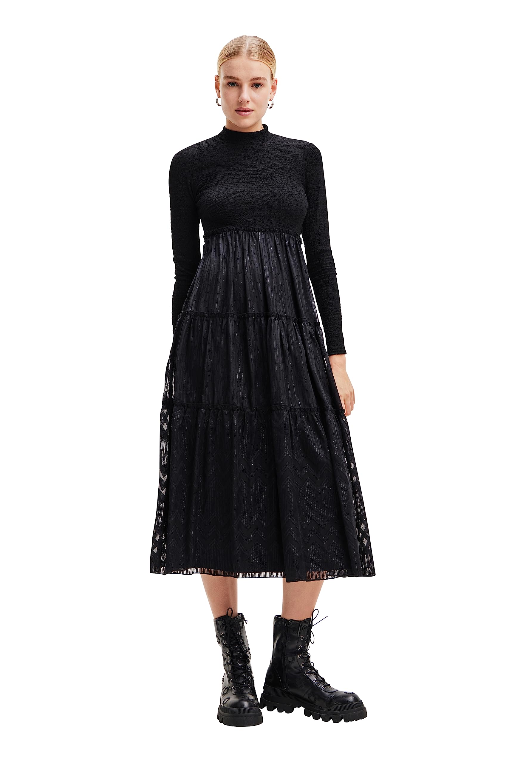 Desigual Vestido de Mujer Vest_Misha, Negro, XXL