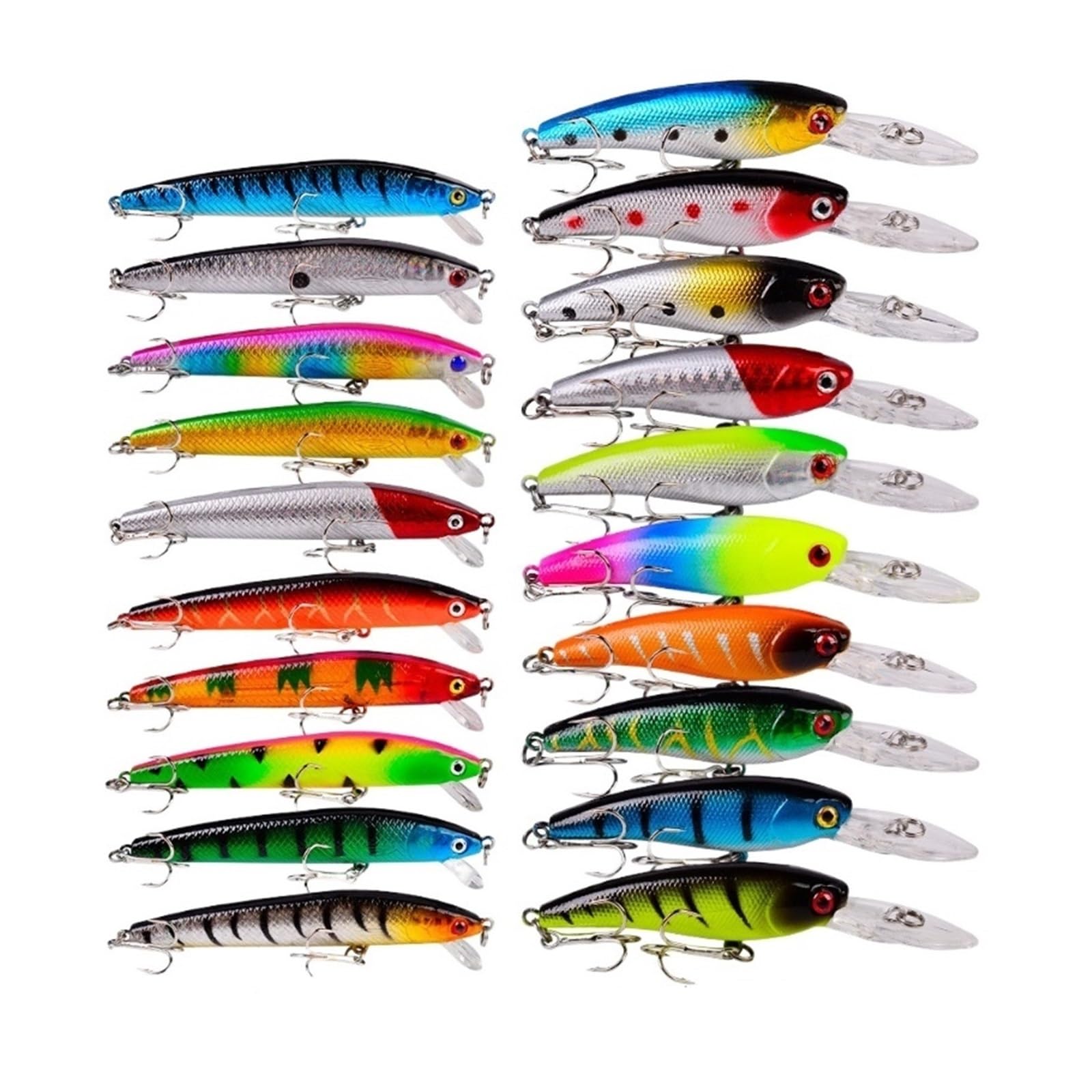 20 Teile/Satz Angeln Locken Minnow Sinken Harte Köder Schaukel Crankbait Crazy Wobblers Gesicht Künstliche Bionic Crank Köder Kit