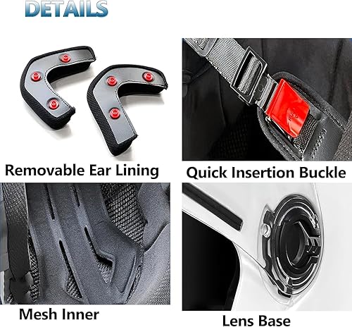 Miniatura 6 de Casco abierto para motocicleta, certificado por DOT, medio casco 34 con visera solar para adultos, casco de motocross unisex para adultos, casco de