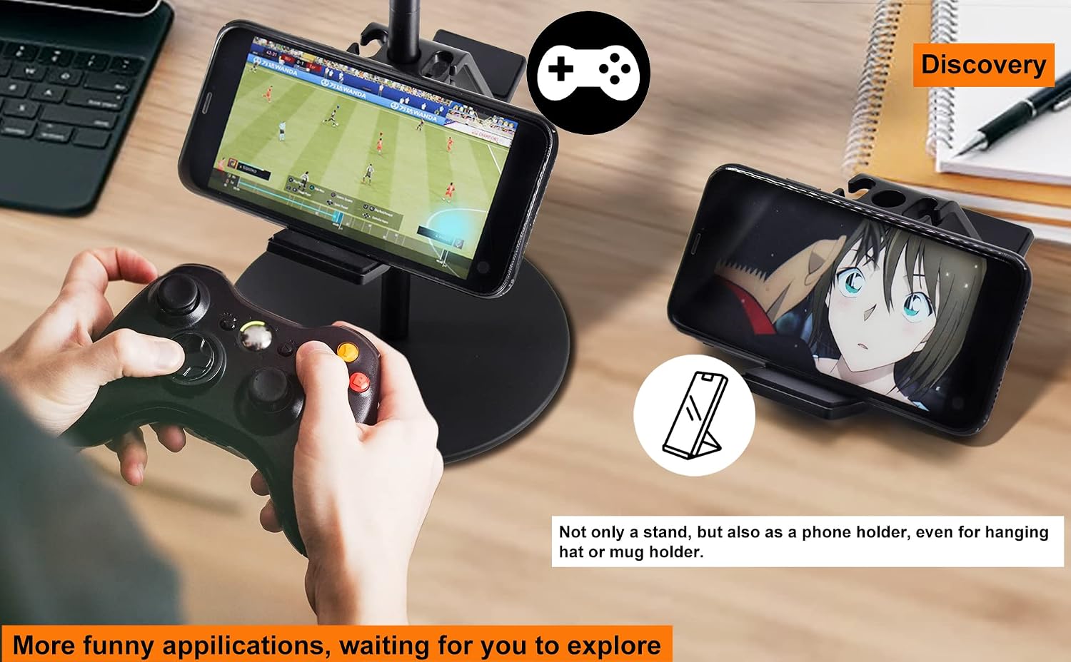 Controller Holder, fes Game Controller Stand Holder Storage Organizer Gamepad with Multiple Adjustable Height and Direction Brackets Compatible for Xbox ONE 360 Switch PS4 STEAM PC Nintendo Stander Ⅱ