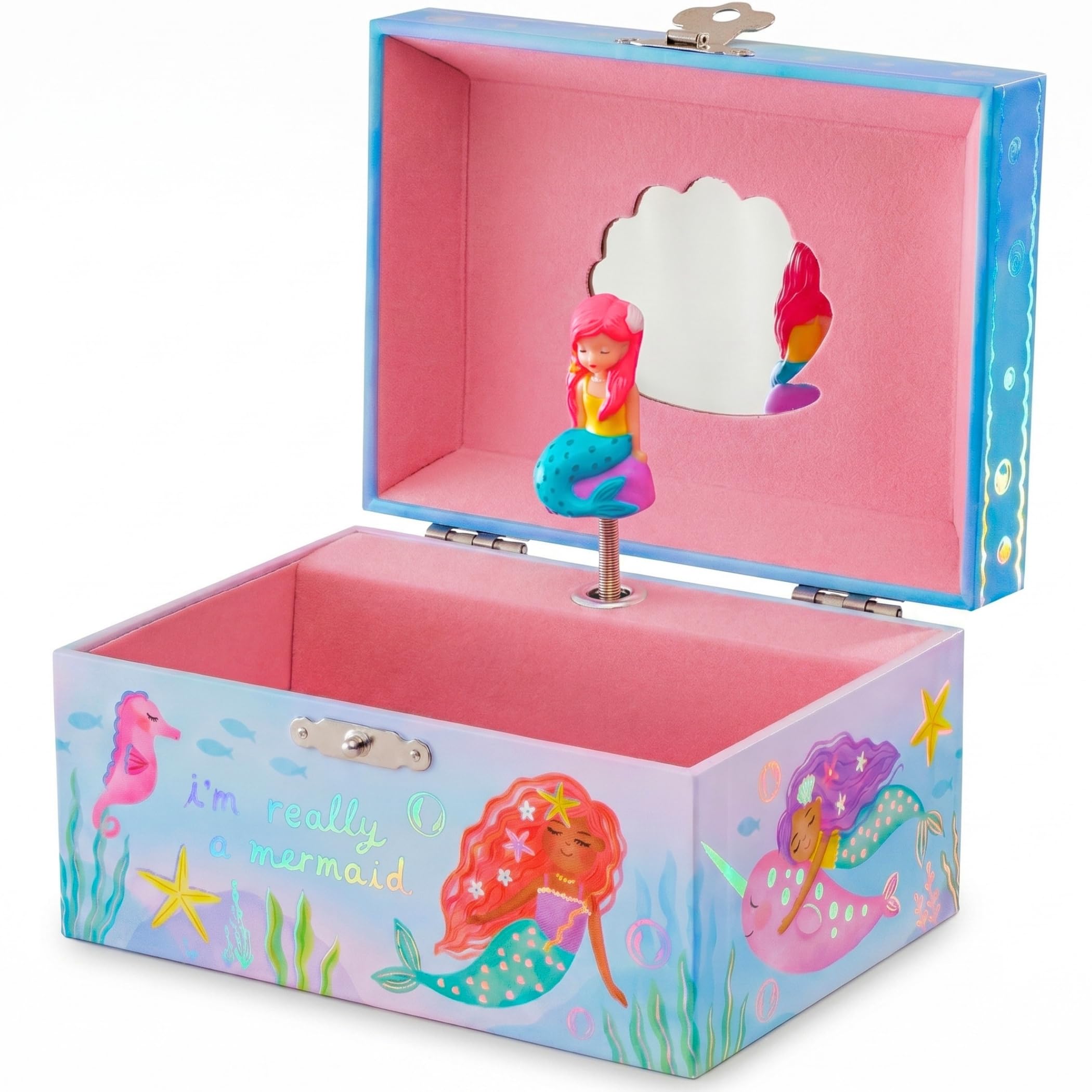 Giggle & Honey® Musical Mermaid Jewelry Box for Girls | Music Boxes for Little Girls | Toddler Jewelry Box for 4 Year Old Kids | Toys for Toddlers | Birthday Gifts for Kids 5, 6, 7, 8, 9 Years