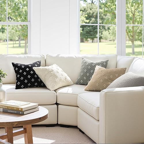 Miniatura 5 de MIULEE - Juego de 2 fundas de almohada decorativas para funda de cojín de jacquard de rombos, funda de cuadros suaves para sofá, cama, dormitorio y