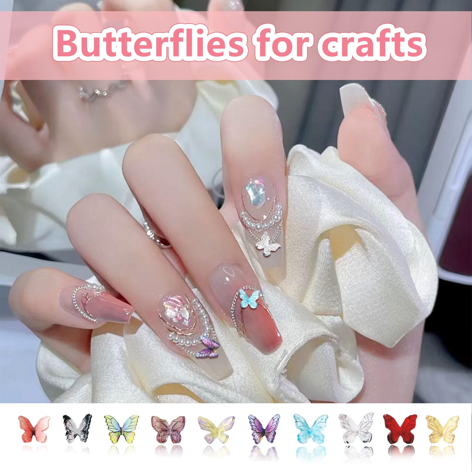 80 Stück Mini-Schmetterlinge Aus Harz – 13 Verschiedene 3D-Designs, Teilweise Leuchtend, Für Deko, Nail Art & Puppenhäuser