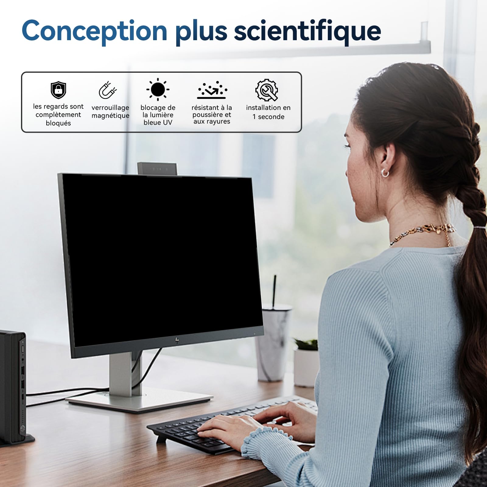 Filtre de Confidentialité pour Écran 24 pouces 16:9, Écran