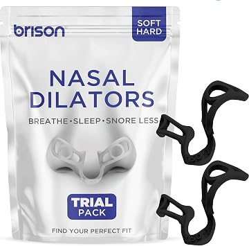 Brison Nasal Dilators for Breathing and Sleeping 2 Pack Anti Snoring Nose Vents Better Sleep Easier Breath Stuffy Nose Relief Airflow Expander Nostril Opener Soft/Firm