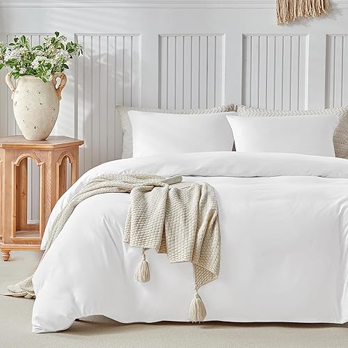 Miniatura 10 de Lekesky Juego de funda de edredón tamaño King, de microfibra suave, bohemio, azteca, azul, bohemio, con cierre de cremallera, lazos en las esquinas