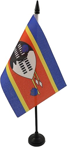 Miniatura 250 de Bandera de mesa Sierra Leona de 5 x 8 pulgadas, bandera de escritorio de Sierra Leona, 8.3 x 5.5 in, barra y base de plástico negro AZ FLAG