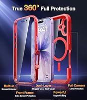 Vista 565 de Diaclara - Funda diseñada para iPhone 15 Plus de 6.7 pulgadas, transparente, cuerpo completo, con protector de pantalla, resistente de protección