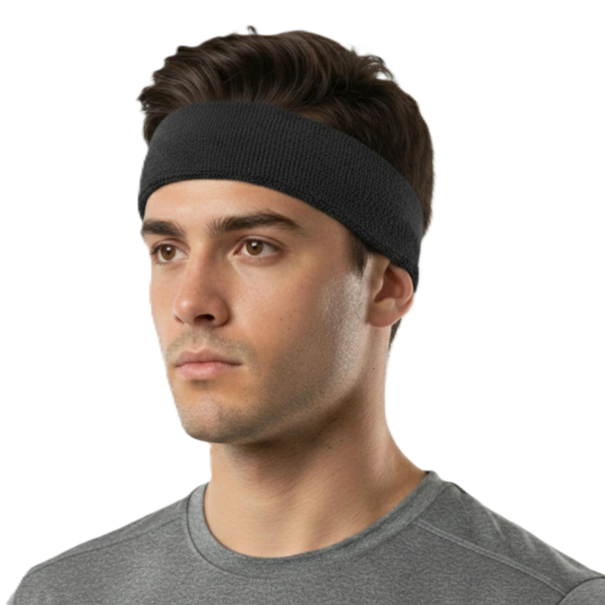 Premium Quality Large Basketball Terry Cloth Head Sweatband(1 Piece) - Charcoal-image-25