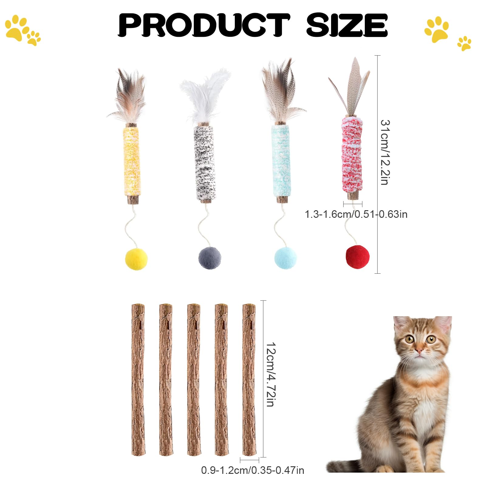 Juguetes Para Gatos Con Hierba Gatera - 5 Palitos Masticables Y 4 Ratones De Felpa