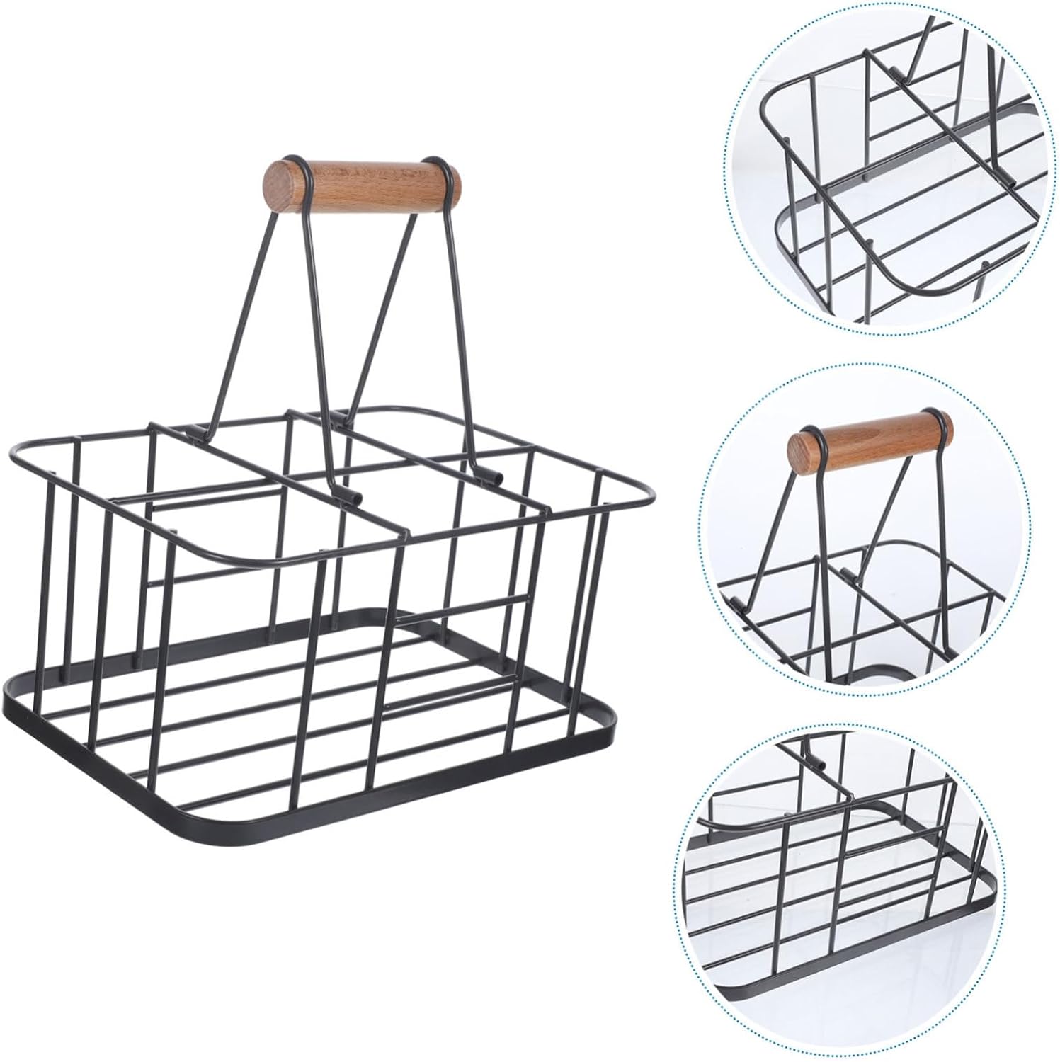 1pc Portable Iron Beer Bottle Holder for Home Bar Convenient Drink Rack Organizer for Wine Milk and Beverages