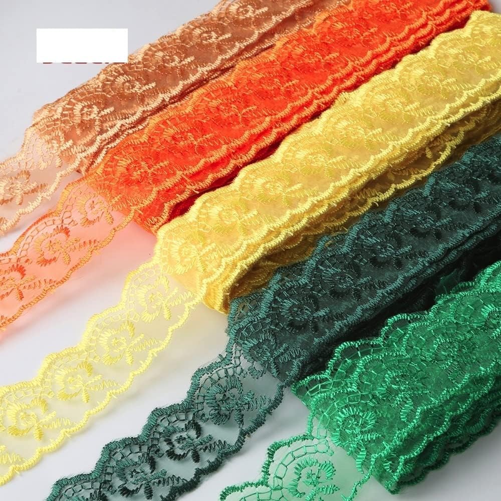 Koronkowe wykończenia 40mm 10 jardów haftowana wstążka tkanina na bransoletkę DIY szyć ubrania sukienka dekoracje ślubne(Dark Green)