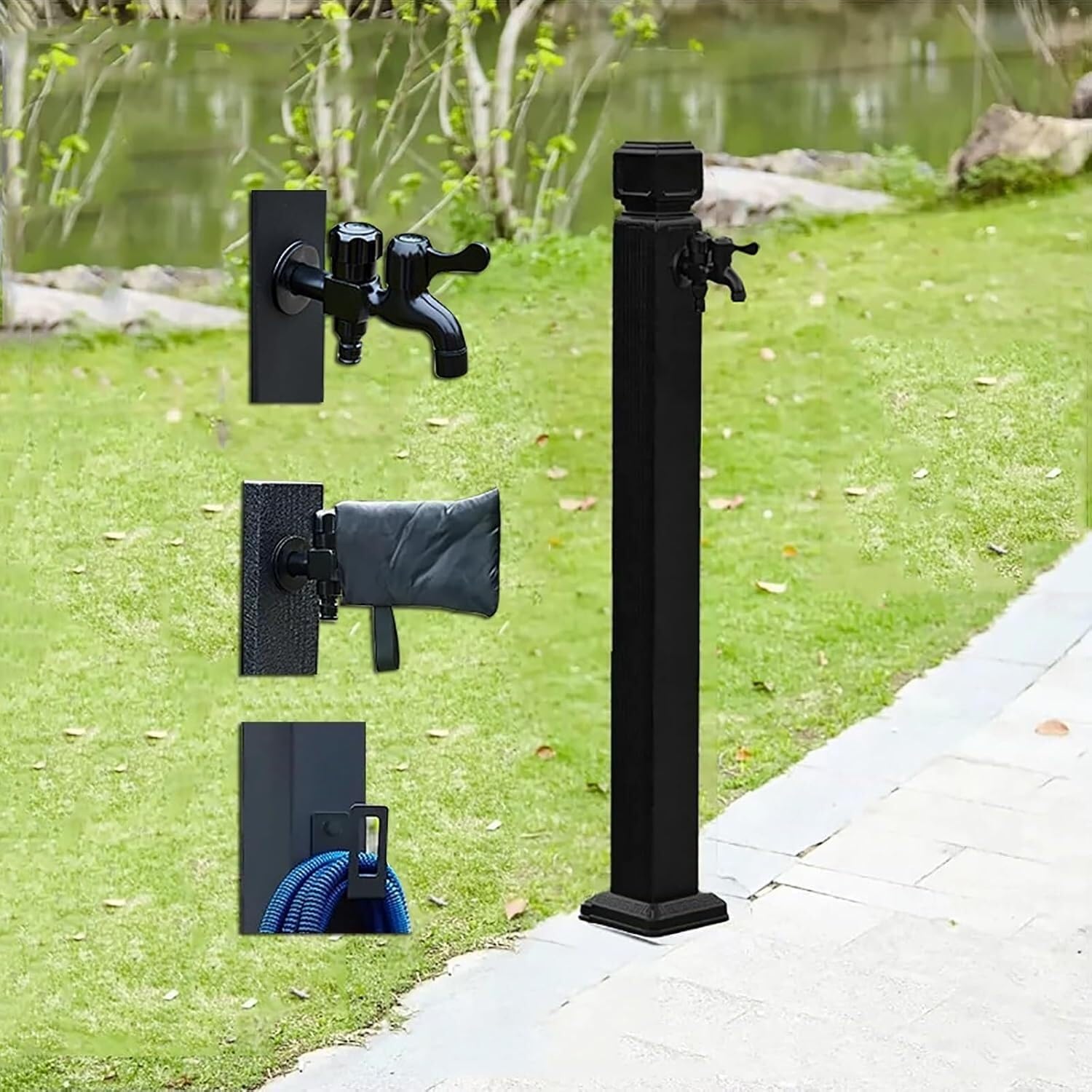 Kanduo Vertical Garden Water Column Water Column，Freestanding Garden Aluminum Alloy Water Column，Backyard Irrigation Washing