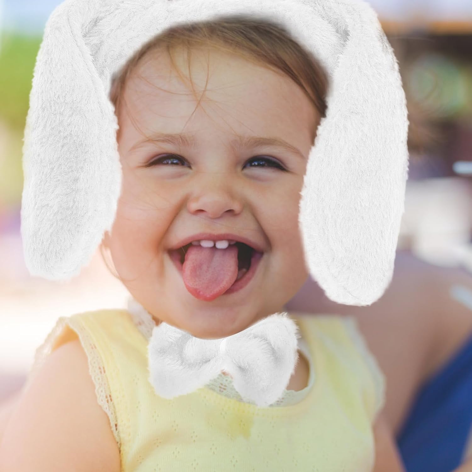 LOGOFUN Dog Costume Set Dog Ear Headband Bowtie Tail Props Performance Cosplay Party Decorations (White) - Image 5