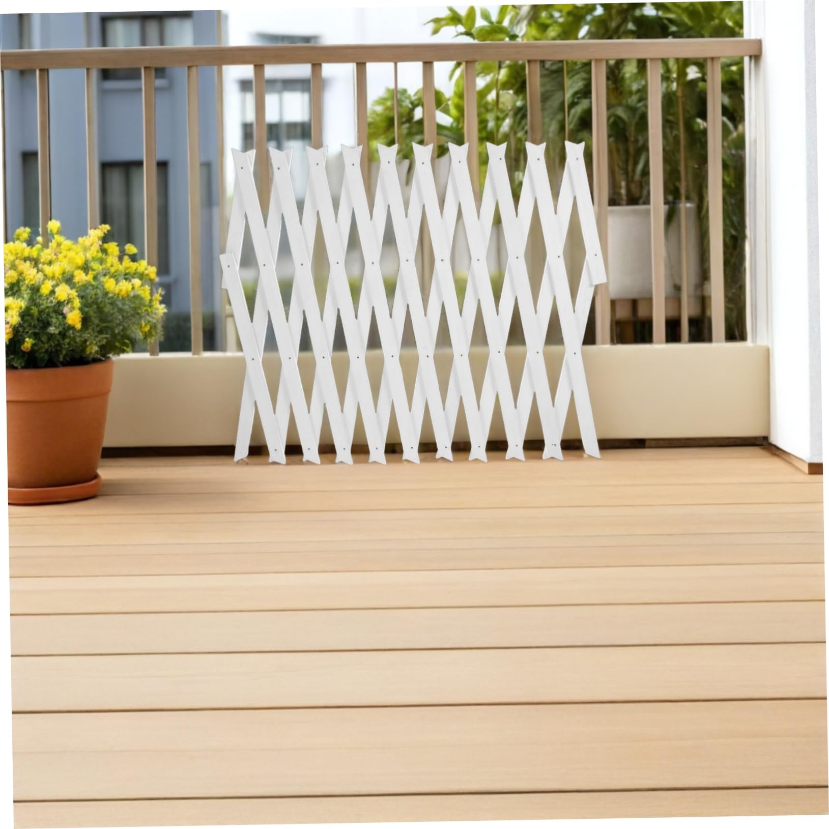 TOYANDONA Enrejado de Madera White Diseño Ajustable y Ahorra Espacio para Plantas Trepadoras para Extensible Adecuado para Montaje en Paredes Interiores y Exteriores