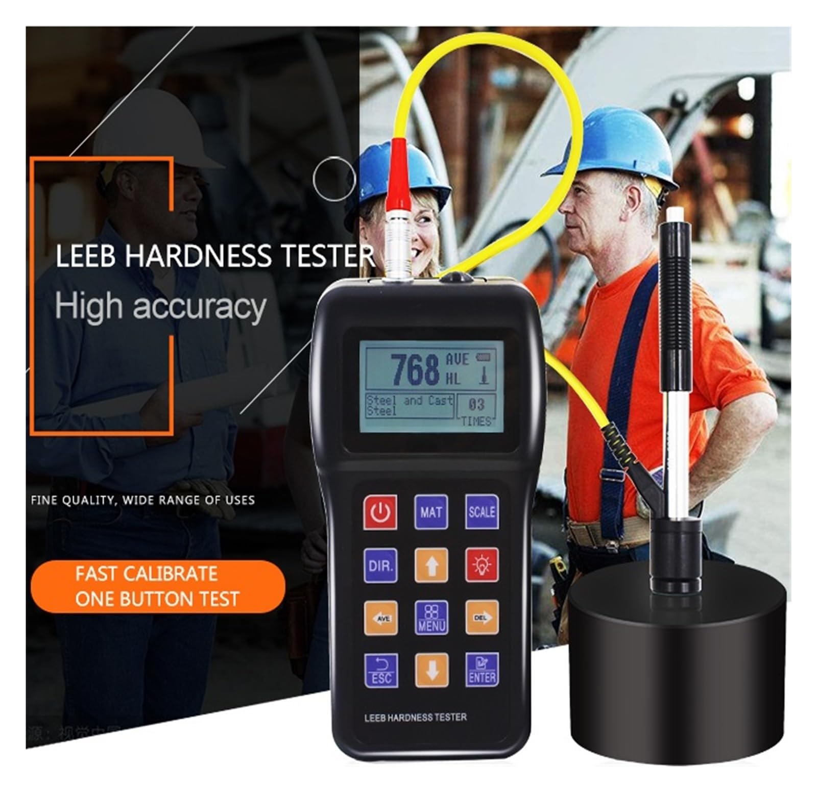 H180 Tragbarer digitaler Härteprüfer mit LCD-Display Härtemessgerät for Metall HL, HV, HRA, HRB, HRC, HS Lesbare Messungen