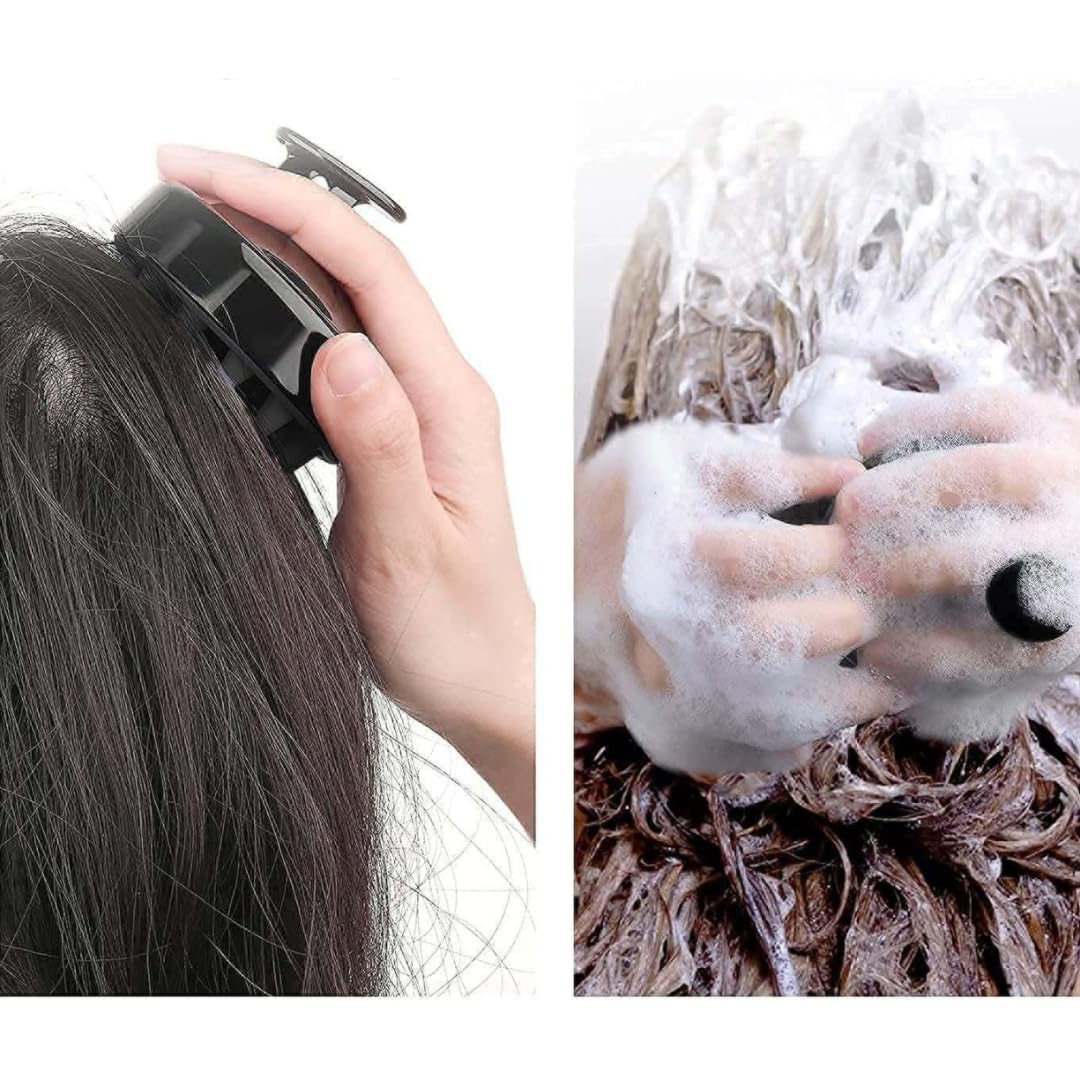 PARENCE.- Lot de 2 Brosses Massage Cuir Chevelu - Masseurs de Tête en Silicone - Cheveux Secs et Mouillés - 2 Pièces