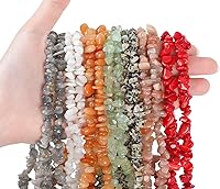 Vista 3 de LAIDANLA Dalmation Spot 400 piezas Cuentas de Piedra Natural Chip de 0.197-0.315 pulgadas Cristal Curativo Gemas Irregulares Perforadas DIY Piedras