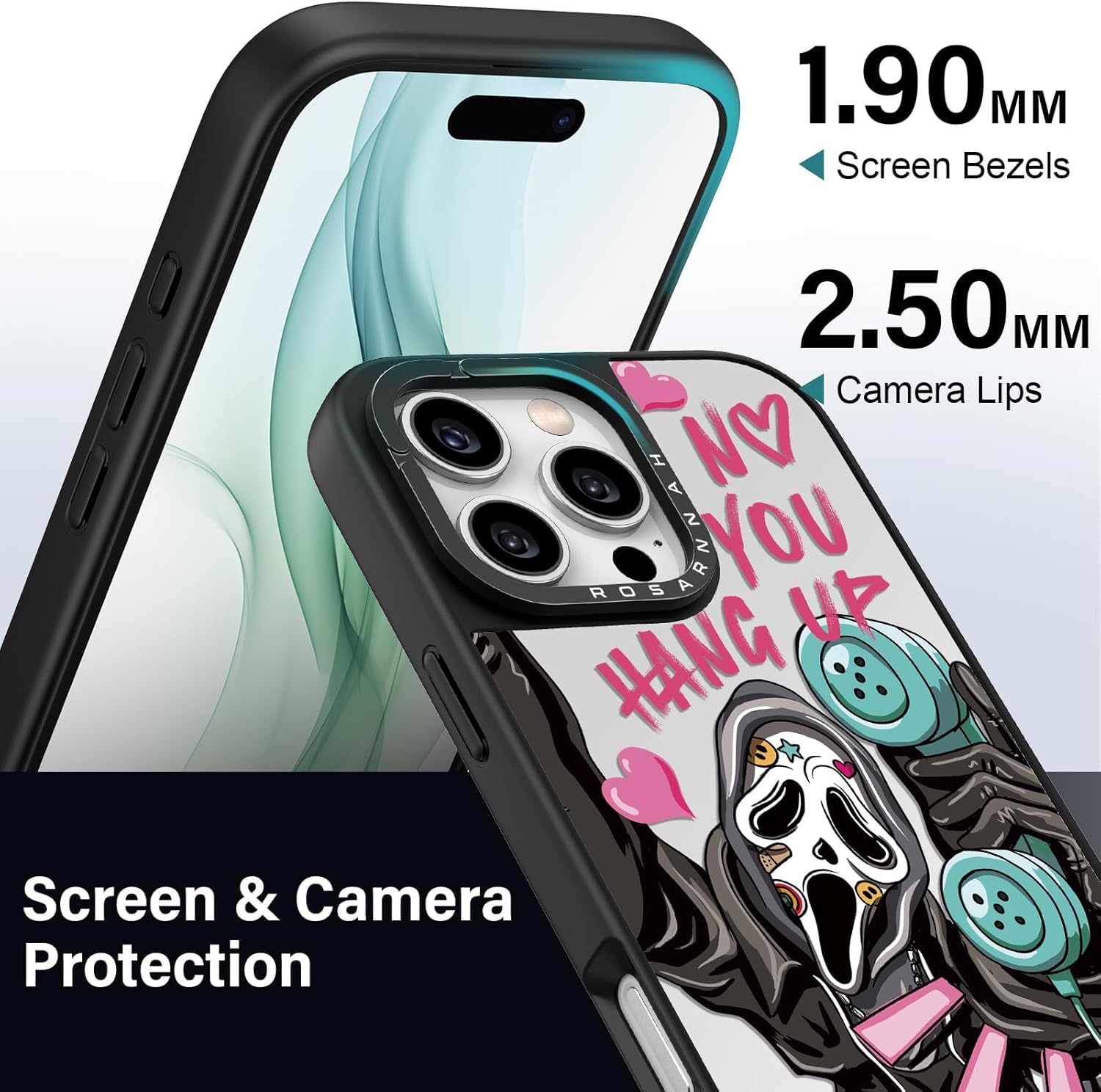 Rosarnnah Magnetic for iPhone 16 Pro Max Magsafe Case Cute - Durable Shockproof 6.6 ft Drop Impact Phone Case - Mirror Phone Case Funny Skeleton Design for iPhone 16 Pro Max 6.9"