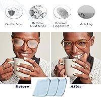 Vista 2 de Paño de limpieza antivaho para lentes, gafas, motocicleta, casco, cámara, reutilizable, 500 veces (3 paquetes)