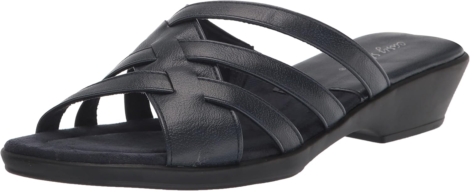 Easy Street Women's Rapid Slide Sandal, Navy, 6 Wide