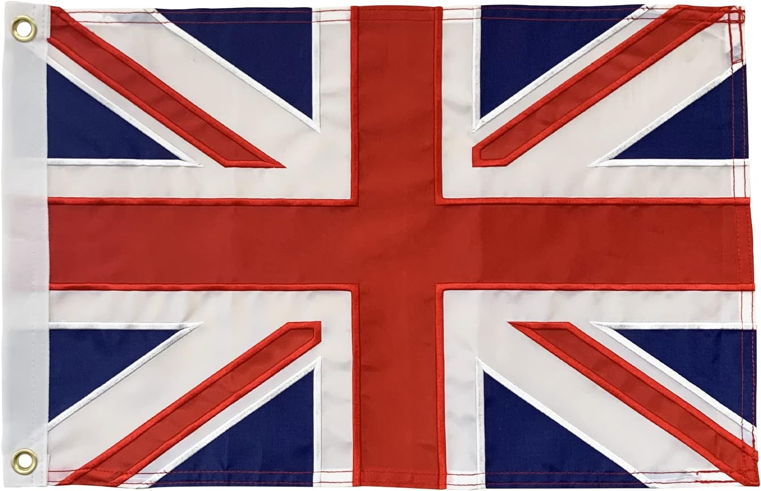 Bradford British Flag 12x18 Inch Outdoor, Embroidery Union Jack Flags for Boating, Double Sided England United Kingdom UK Flag with 2 Brass Grommets for Car Bike Outdoor Decoration