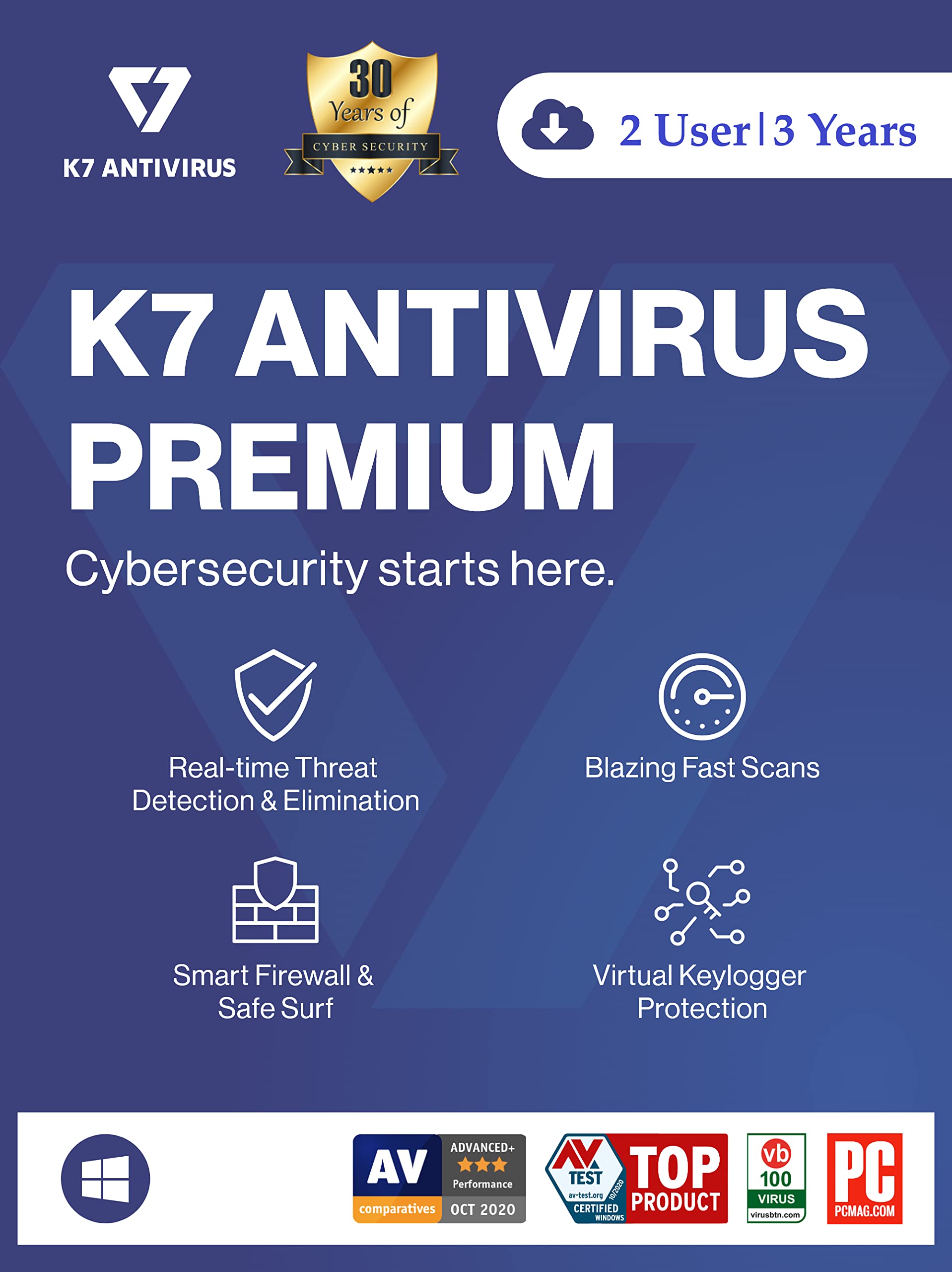 K7 Antivirus Premium 2024 |2 Users, 3 Years | Antivirus, Smart Firewall and Intrusion Detection for Windows Laptop or PC | 2hr Email Delivery (B0B4BDGY8J) Amazon Price History, Amazon Price Tracker