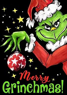 Christmas Diamond Art Painting Kits for Adults - Grinch Round Diamond Art Kits for Adults Beginners, DIY Full Drill 5D Diamond Dots Paintings with Diamonds Gem Arts Diamond Pictures for Adults