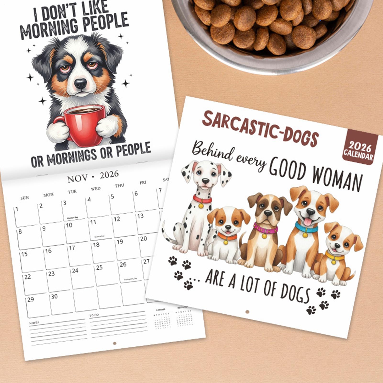 2026 Wandkalender - Witzige Hunde Monatsplaner | Monatsplaner Für Büro Kühlschrank Urlaub Whiteboard Akademisch Zuhause