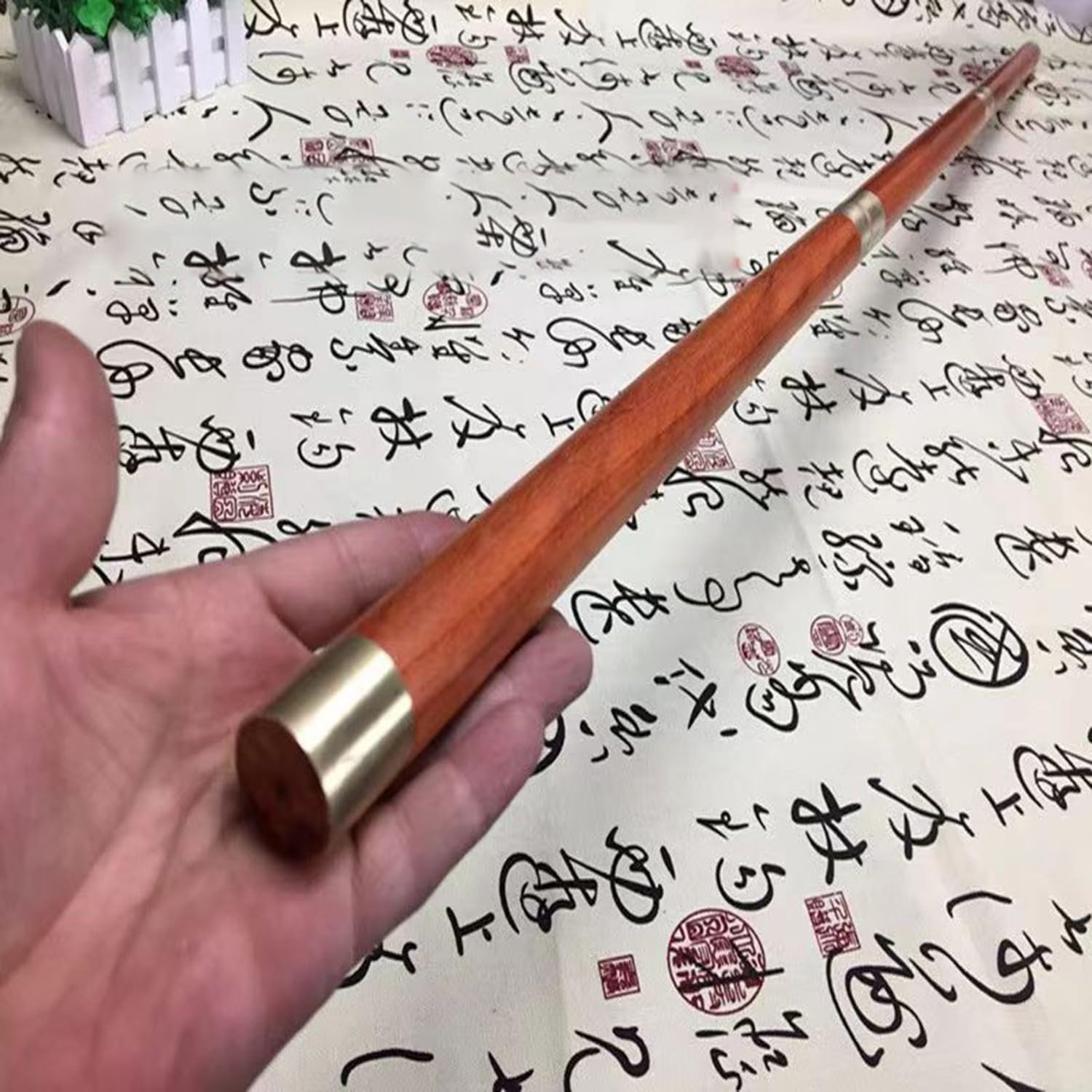 Bâton De Tai Chi, Bâton d'arts Martiaux en Bois, Règle De Tai Chi en Bois De Qigong Tai Chi Bang Traditionnel Chinois pour l'exercice de Moring Âgé 120 * 2.5cm