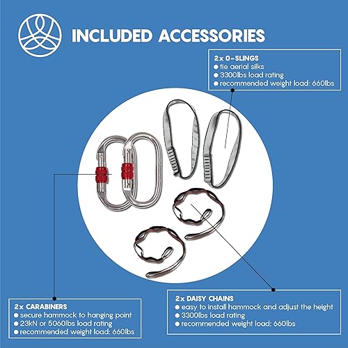 Miniatura 3 de Hamaca y columpio de yoga de seda aérea para el hogar, ejercicios de inversión, kit de inicio para todos los niveles, duradero con correas de