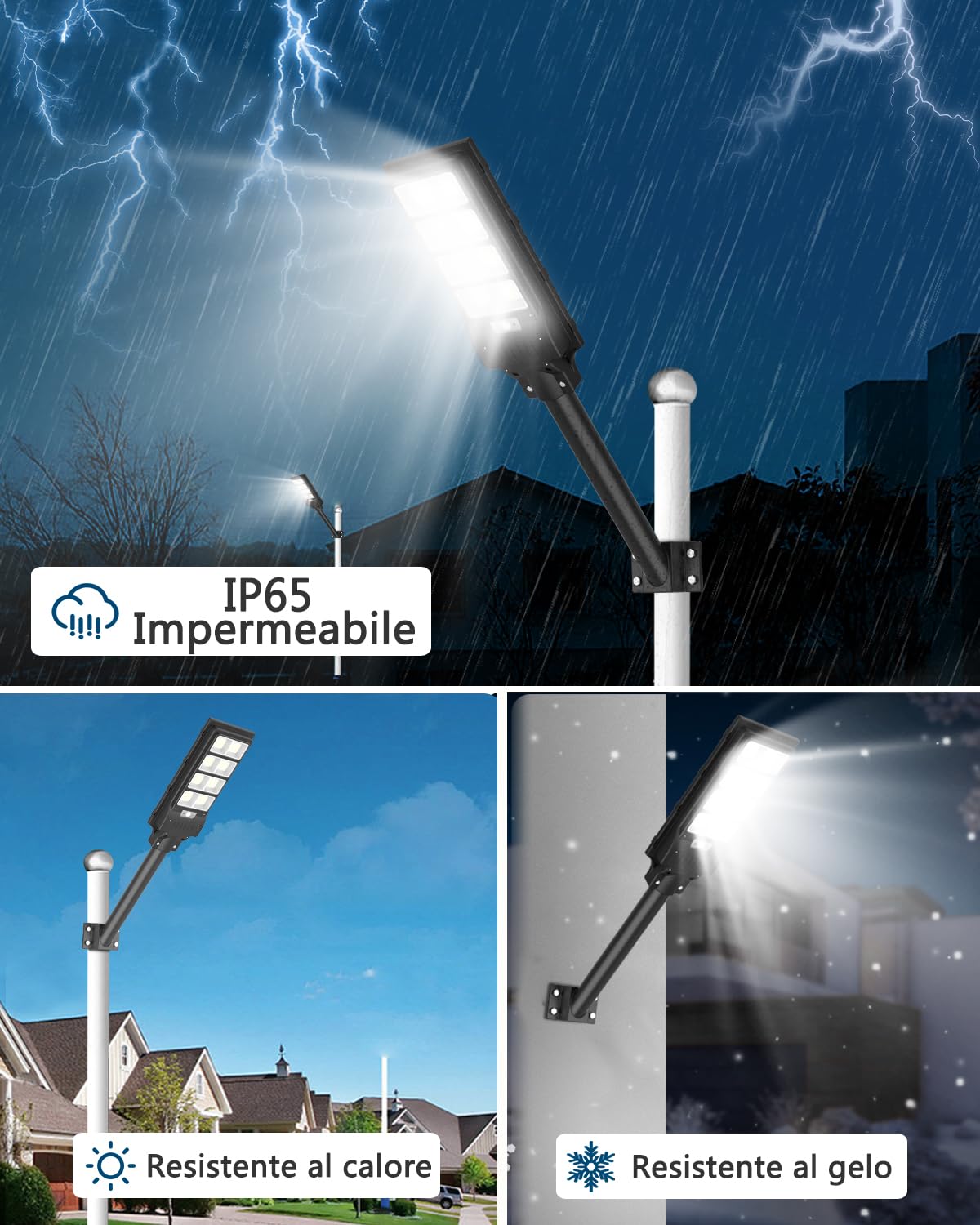 Sararoom 400W Lampione Solare Led Esterno con Telecomando, 50000 LM Lampada Stradale con Sensore di Movimento, 6500K IP65 Impermeabile Faretto, Faro Pannello Solari Luce per Giardino Cortile Garage