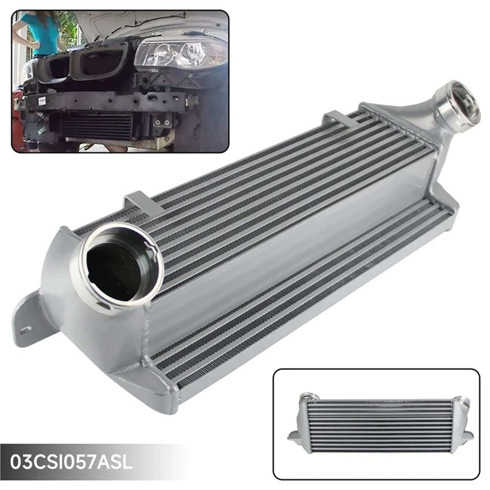 intercooler turbo Per BMW Serie N47 2.0l Diesel E81/E82 120d 123d E90 E91 E92 E93 320d 2007-2015 Kit Intercooler Concorrenza Adatto(Nero)