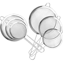 CEYAZYE 6Pcs Fine Mesh Strainers Set, Stainless Steel Colander, Sifters Sieves with Handles, Suitable for Sifting, Filtering Tea, Food, Juice, Pasta, Flour in Kitchen