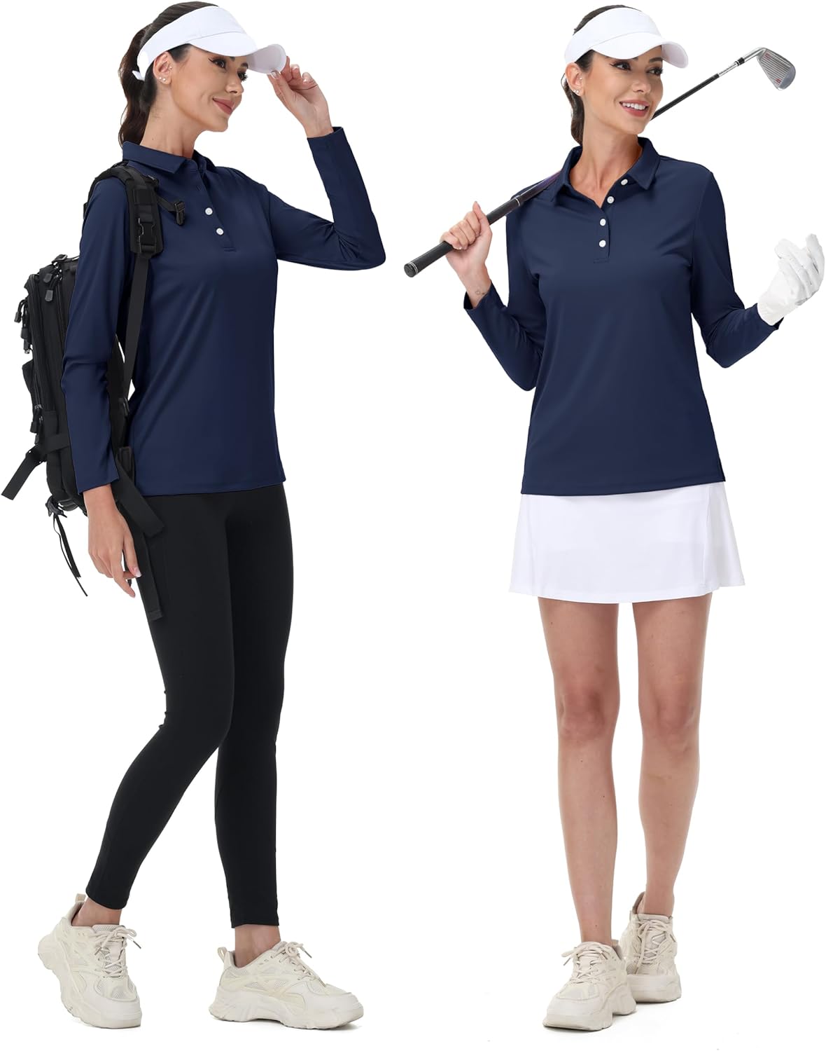 MAGCOMSEN Women's Polo Shirts Long Sleeve Golf Shirt Quick Dry UPF 50+ Sun Protection Lightweight Tennis Shirts - Image 6