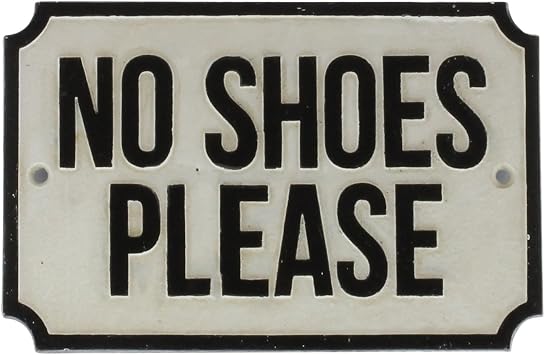 HomArt No Shoes Please Cast Iron Sign
