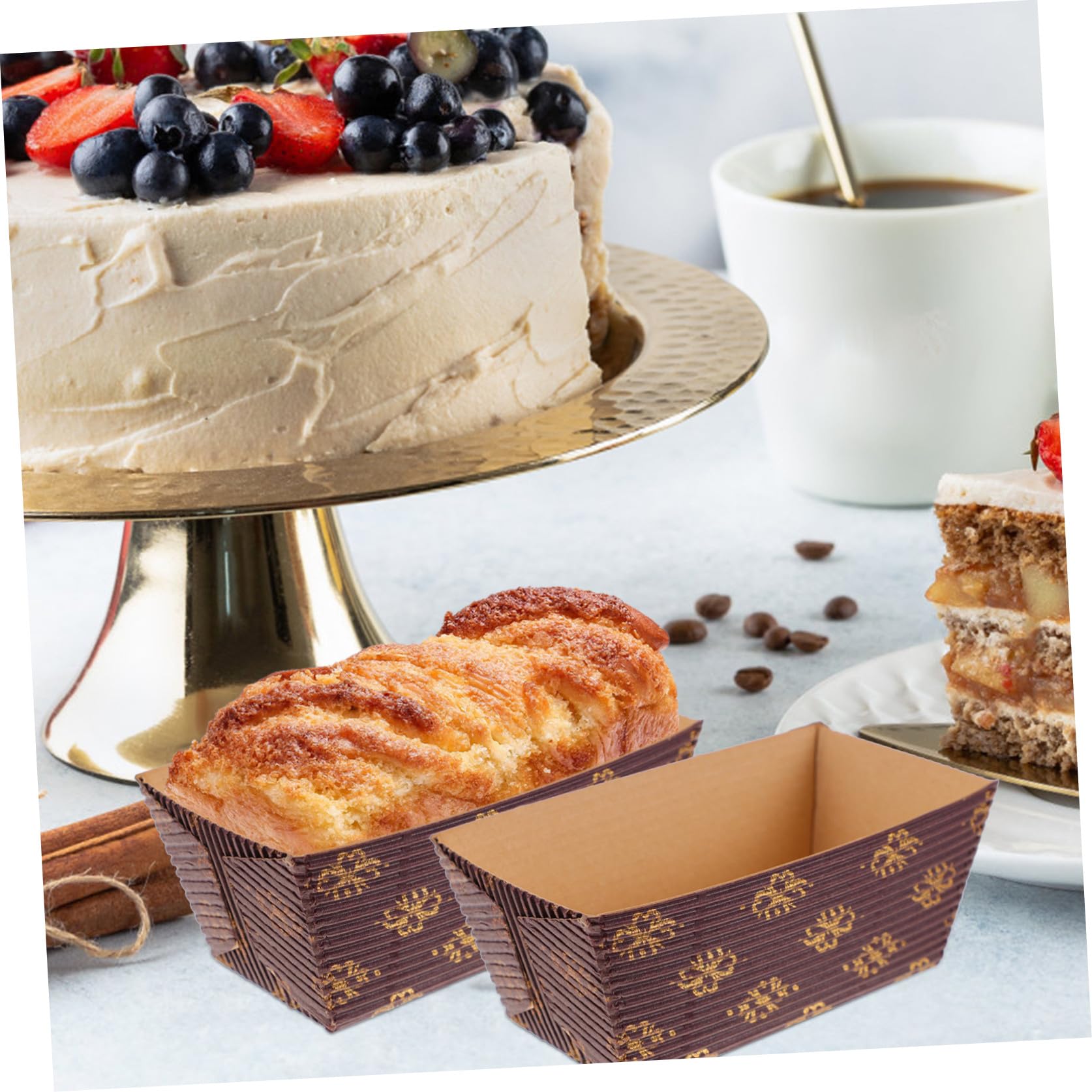 Capacillos para Muffins Rectangulares de Papel 50 Piezas | Desechables, Apilables y Ligeros, para Shop y Weekend, Formato Práctico para Hornear