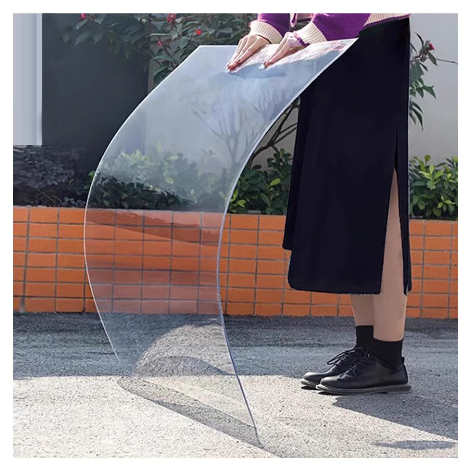 Placas de Policarbonato de 4 mm de Grosor, Lámina de Plástico Transparente para Techos de Invernaderos, Fácil de Cortar, Personalizable(80x300cm)