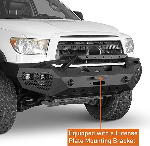 Miniatura 3 de Hooke Road Tundra - Kit de parachoques delantero + parachoques trasero para camioneta Toyota Tundra 2007 2008 2009 2010 2011 2012 2013 (acero negro