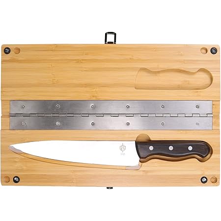 Amazon Co Jp 天然素材 良木工房yoshiki 竹製 包丁付きまな板セット 包丁内蔵 カッティングボードセット 携帯便利な 収納袋付き アウトドア用 家庭用 L Yk Kb1 スポーツ アウトドア